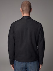 Black Faux Leather Biker Jacket - Image 3 of 13