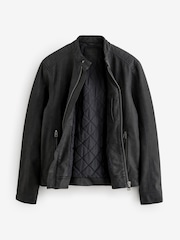 Black Faux Leather Biker Jacket - Image 9 of 13