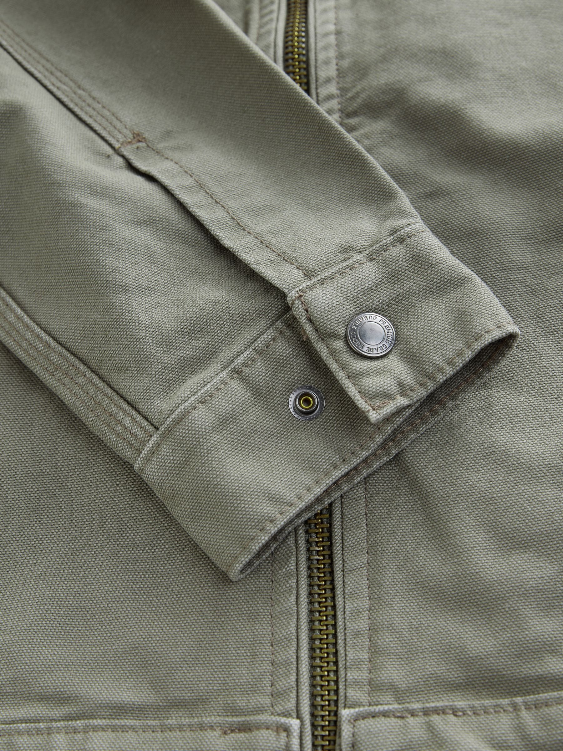 Buy Sage Green Canvas Worker Jacket with Corduroy Collar from Next USA