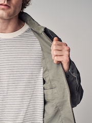 Sage Green Canvas Worker Jacket with Corduroy Collar - Image 8 of 8
