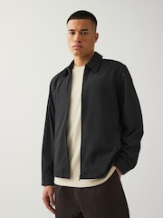 Black Stretch Technical Shacket - Image 1 of 10