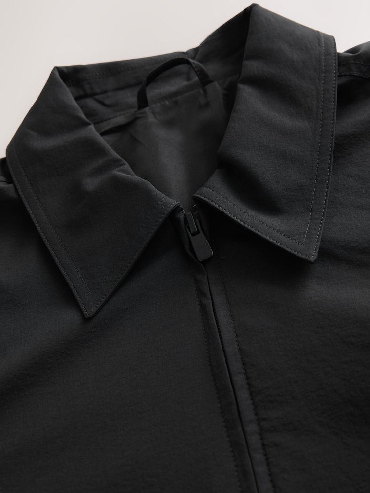 Black Lightweight Collared Shacket - Image 10 of 10 Black Lightweight Collared Shacket - Image 10 of 10