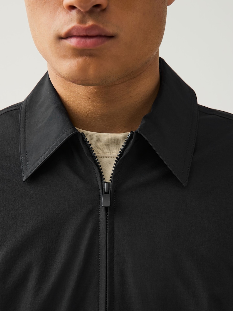 Black Stretch Technical Shacket - Image 4 of 10