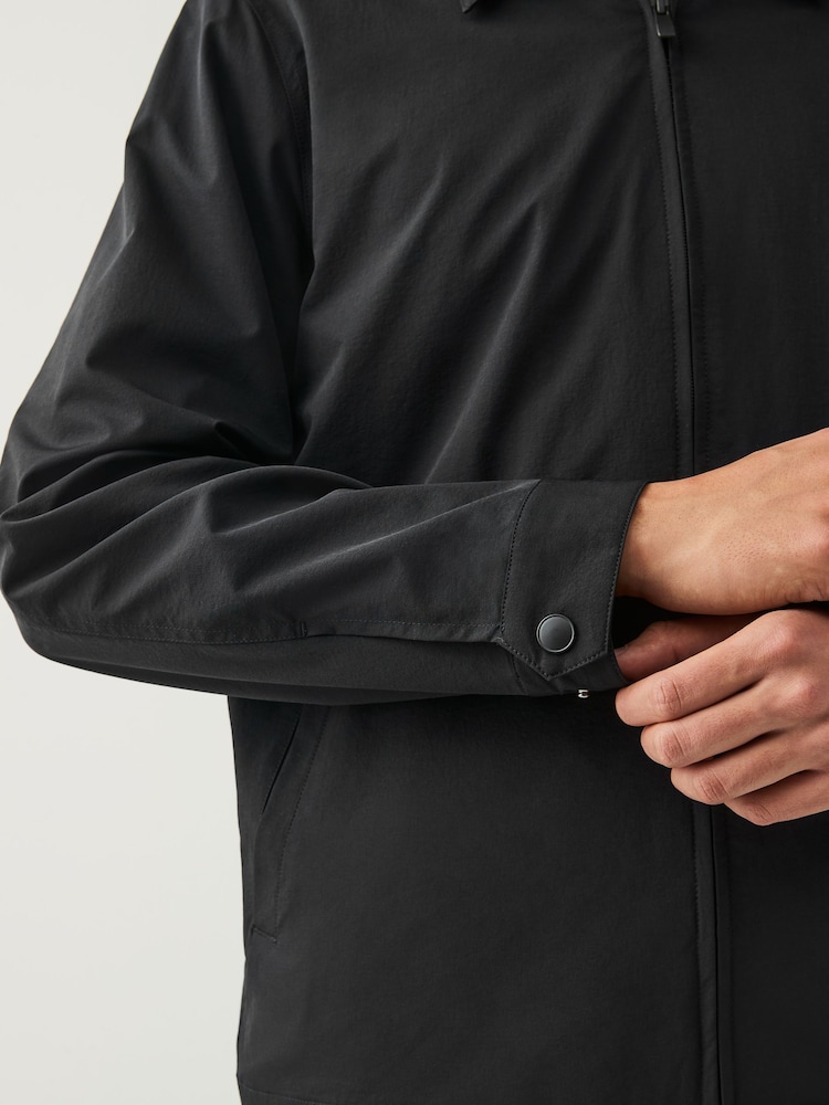 Black Stretch Technical Shacket - Image 5 of 10