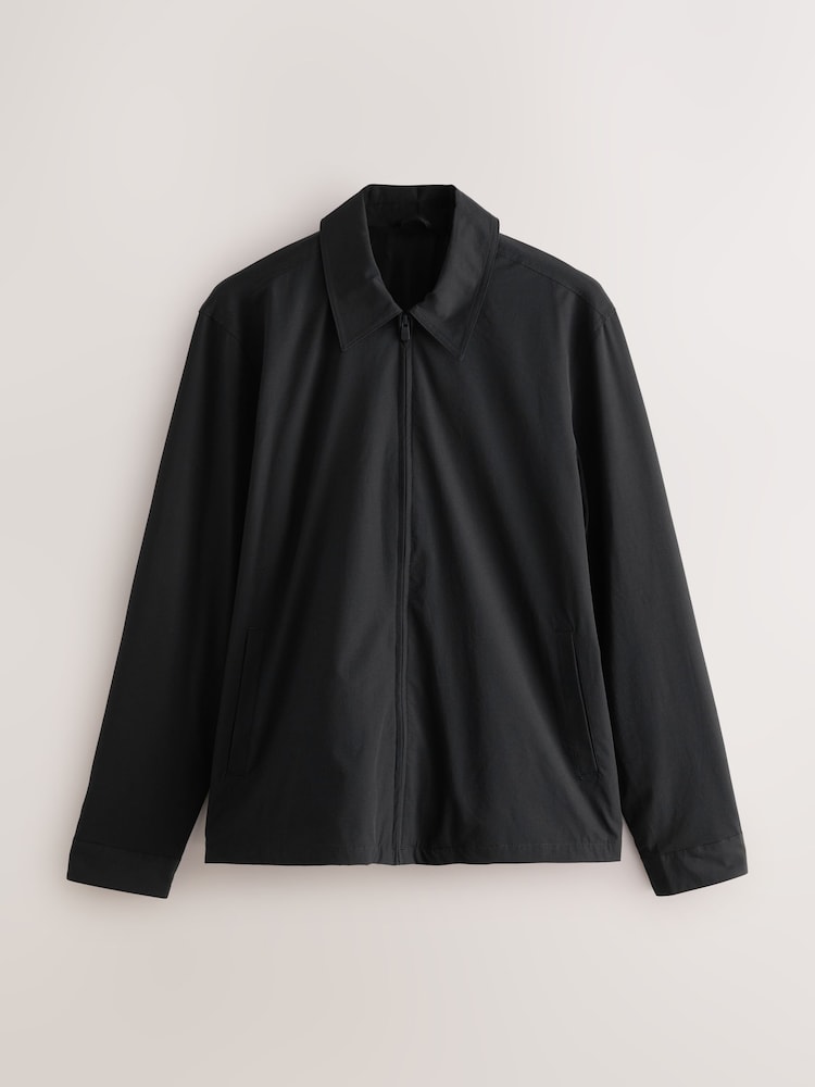 Black Stretch Technical Shacket - Image 6 of 10