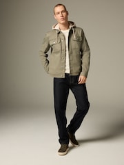 Sage Green Hooded Denim Jacket - Image 2 of 11