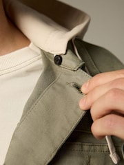 Sage Green Hooded Denim Jacket - Image 6 of 11