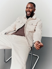 Ecru Denim Trucker Jacket - Image 2 of 6