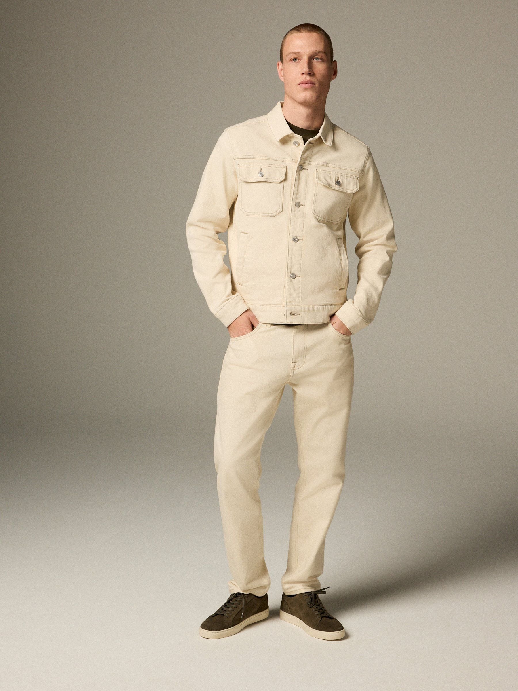 R様　CREAM DENIM JACKET Buy Ecru Denim Trucker Jacket from Next USA