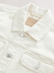 Ecru Denim Trucker Jacket - Image 4 of 6