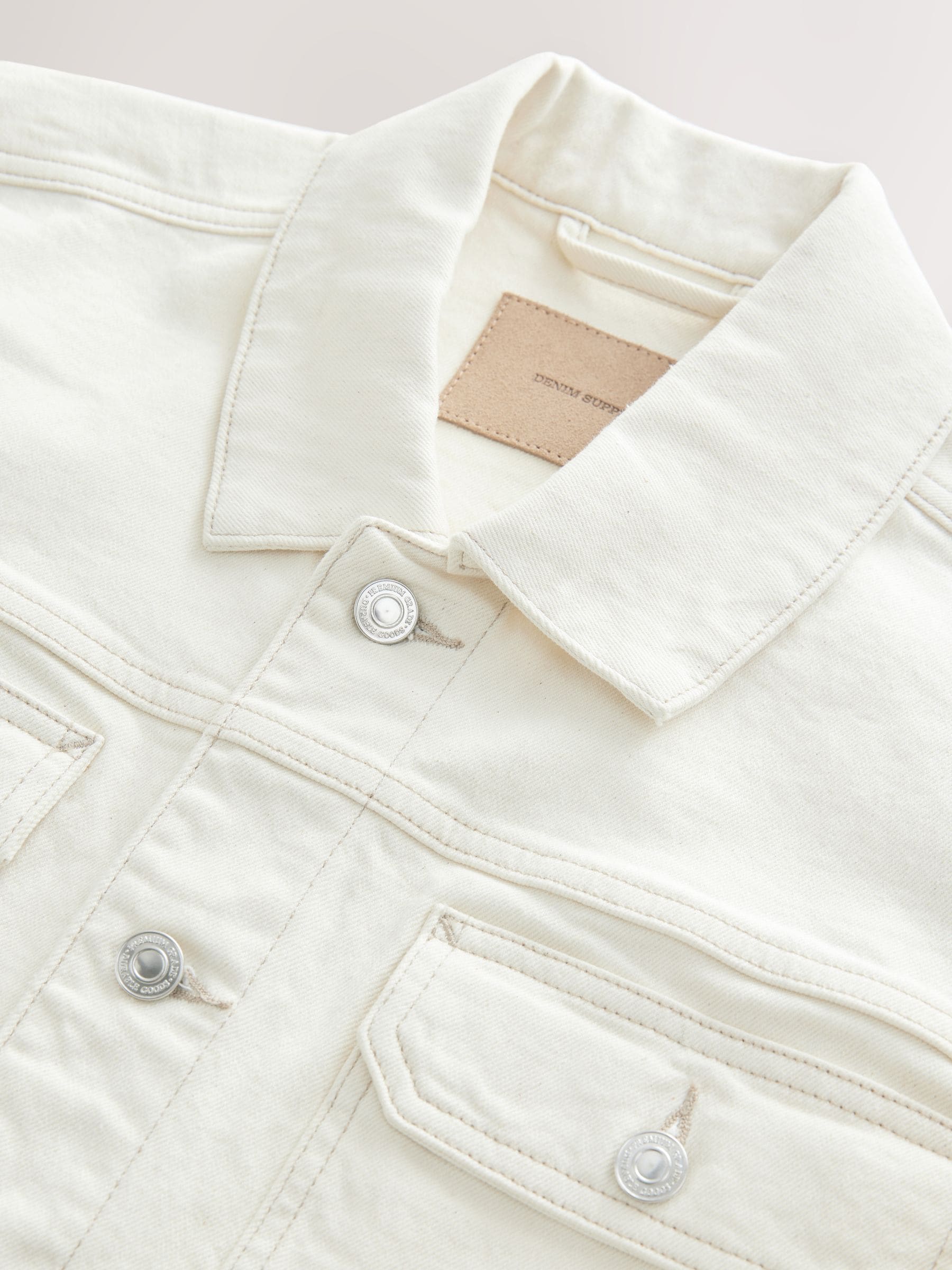 Buy Ecru Denim Trucker Jacket from Next USA