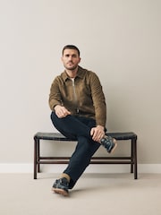 Tan Brown Suede Zip Through Shirt Jacket - Image 2 of 9