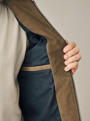 Tan Brown Suede Zip Through Shirt Jacket - Image 5 of 9