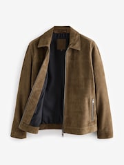 Tan Brown Suede Zip Through Shirt Jacket - Image 7 of 9