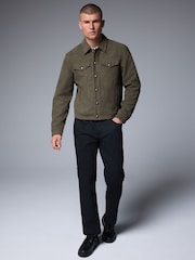 Khaki Green Faux Suede Western Jacket - Image 2 of 11