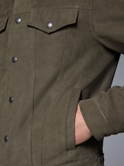 Khaki Green Faux Suede Western Jacket - Image 5 of 11