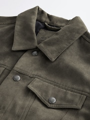 Khaki Green Faux Suede Western Jacket - Image 8 of 11