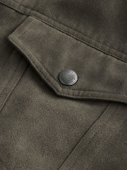 Khaki Green Faux Suede Western Jacket - Image 9 of 11