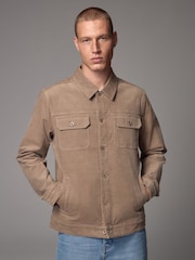 Neutral Corduroy Trucker Jacket - Image 1 of 12