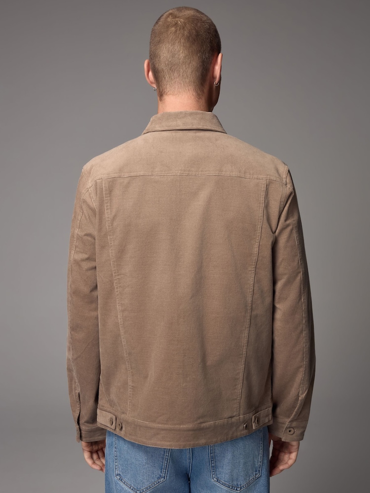 Neutral Corduroy Trucker Jacket - Image 3 of 12