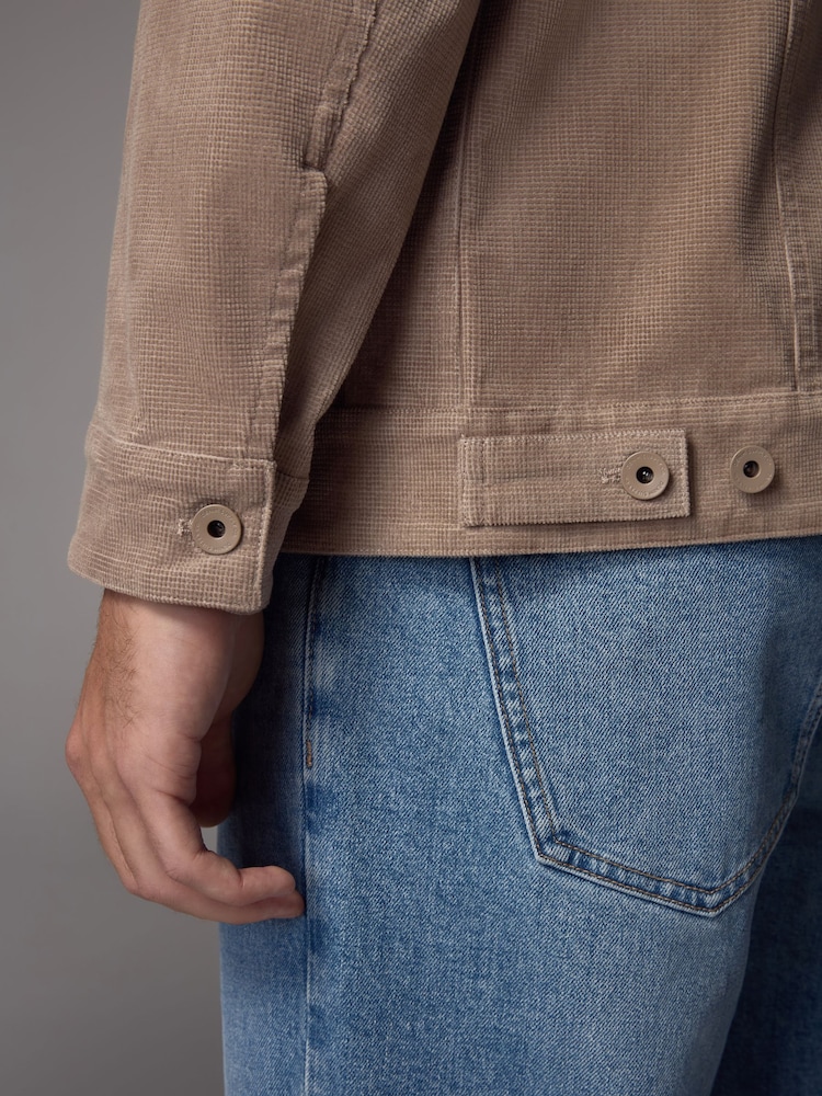 Neutral Corduroy Trucker Jacket - Image 4 of 12