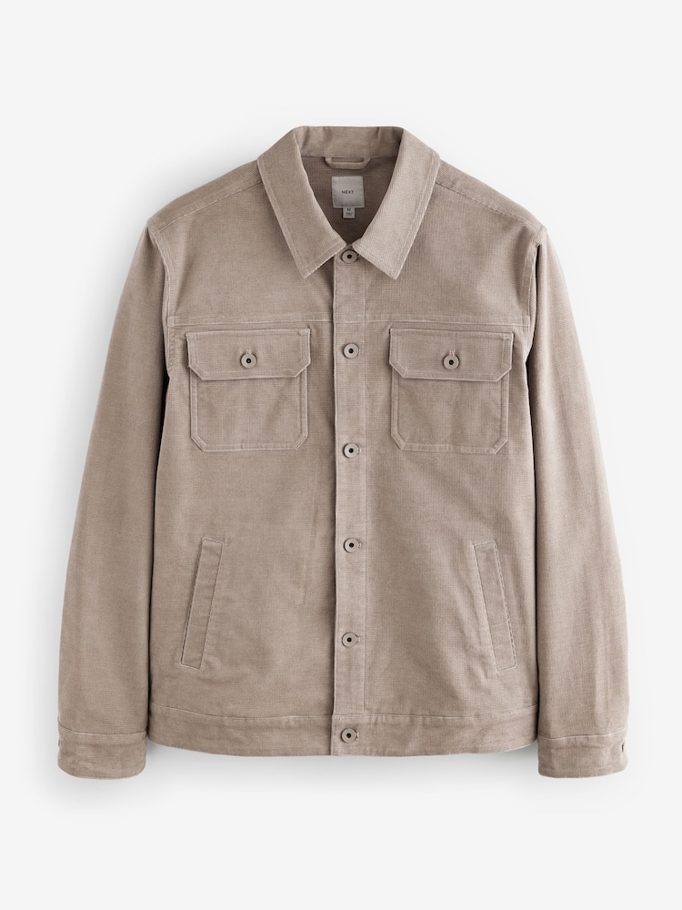 Neutral Corduroy Trucker Jacket - Image 7 of 12