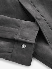 Grey Faux Suede Zip Through Shacket - Image 10 of 10