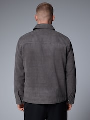 Grey Faux Suede Zip Through Shacket - Image 3 of 10