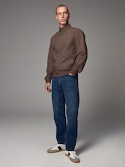 Rust Brown Shower Resistant Check Lining Harrington Jacket - Image 2 of 6