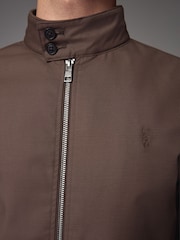 Rust Brown Shower Resistant Check Lining Harrington Jacket - Image 5 of 6