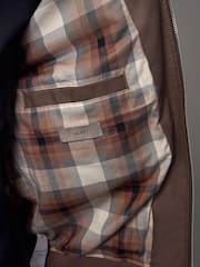Rust Brown Shower Resistant Check Lining Harrington Jacket - Image 6 of 6