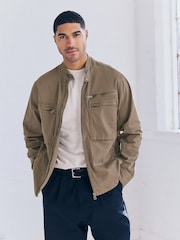 Neutral Zip Through Funnel Jacket - Image 1 of 8