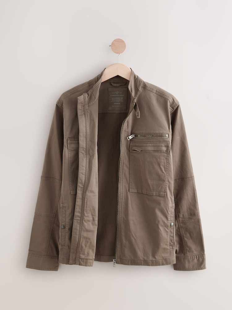Neutral Zip Through Funnel Jacket - Image 5 of 8