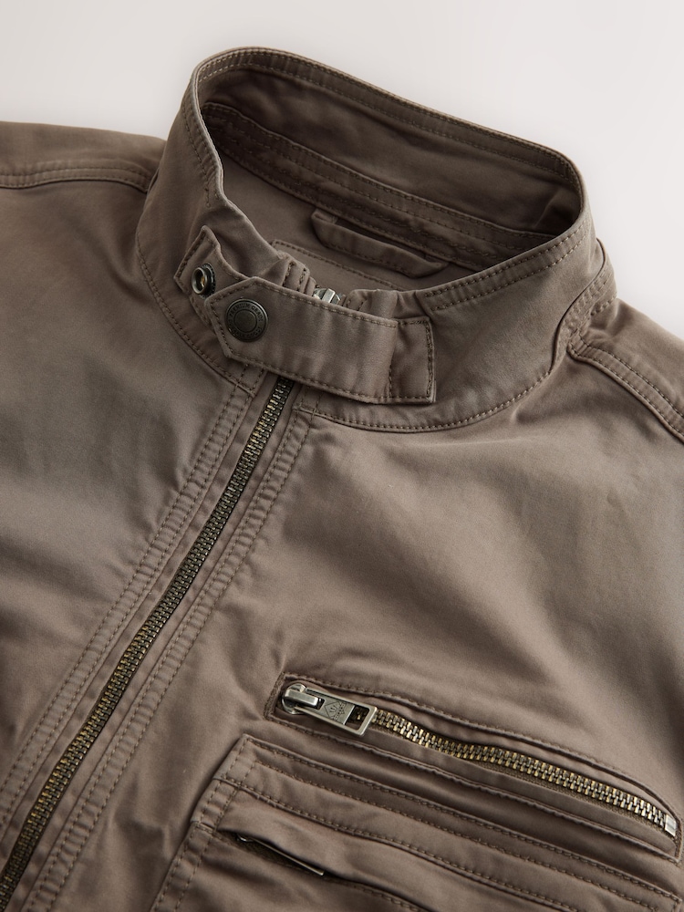 Neutral Zip Through Funnel Jacket - Image 6 of 8