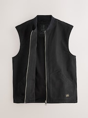 Black Canvas Worker Gilet - Image 8 of 9