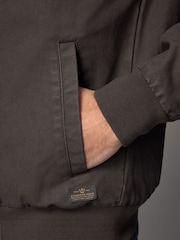 Dark Brown 100% Cotton Canvas Hooded Zip Through Worker Jacket - Image 8 of 14