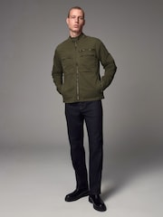 Khaki Green Zip Through Funnel Jacket - Image 2 of 8