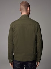 Khaki Green Zip Through Funnel Jacket - Image 3 of 8