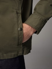 Khaki Green Zip Through Funnel Jacket - Image 5 of 8