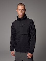 Black Shower Resistant Lightweight Hooded Anorak Jacket - Image 1 of 13