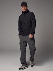 Black Shower Resistant Lightweight Hooded Anorak Jacket - Image 2 of 13