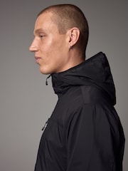 Black Shower Resistant Lightweight Hooded Anorak Jacket - Image 4 of 13