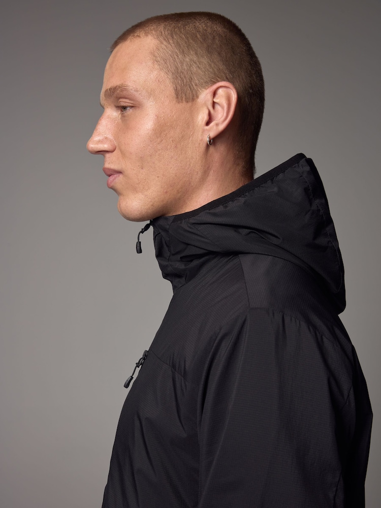 Black Shower Resistant Lightweight Hooded Anorak Jacket - Image 4 of 13