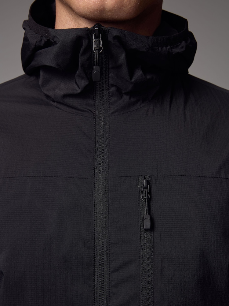 Black Shower Resistant Lightweight Hooded Anorak Jacket - Image 7 of 13