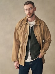 Sand 100% Cotton Cord Collar Field Jacket - Image 1 of 11