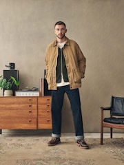 Sand 100% Cotton Cord Collar Field Jacket - Image 2 of 11