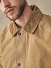 Sand 100% Cotton Cord Collar Field Jacket - Image 4 of 11