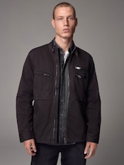 Black Zip Through Funnel Jacket - Image 1 of 13