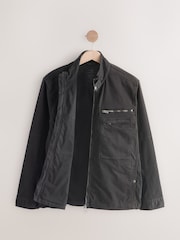 Black Zip Through Funnel Jacket - Image 10 of 13