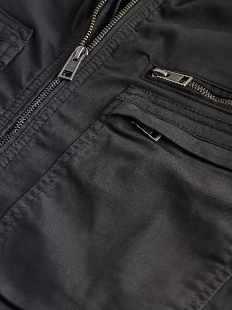 Black Zip Through Funnel Jacket - Image 11 of 13